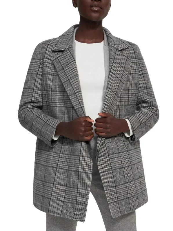 Discount Extravaganza Clairene West Plaid Jacket In Grey Multi