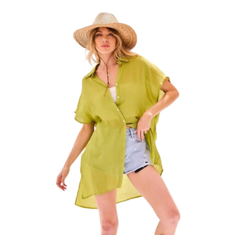 Crazy Deals Collar Neck Button Down Robe Oversize Jacket