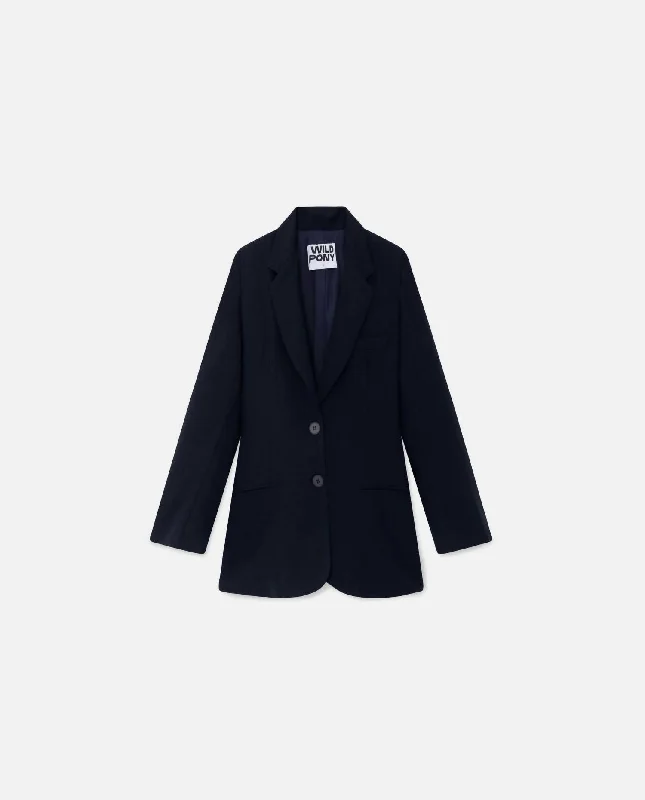 Daily Specials Crepe Blazer In Navy