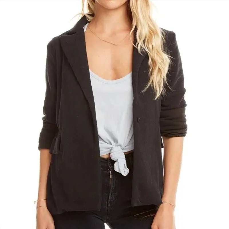 Online Exclusive Fleece Blazer Jacket In Black