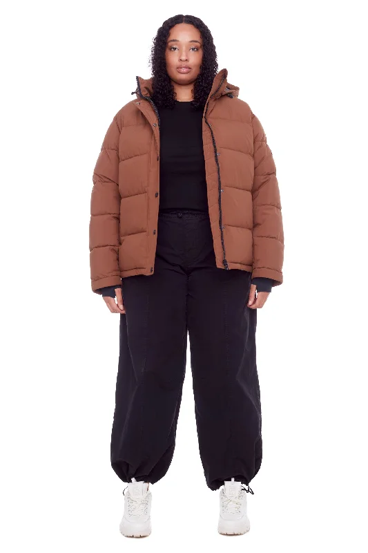 Clearance Items FORILLON PLUS | WOMEN'S VEGAN DOWN (RECYCLED) SHORT QUILTED PUFFER JACKET (PLUS SIZE)
