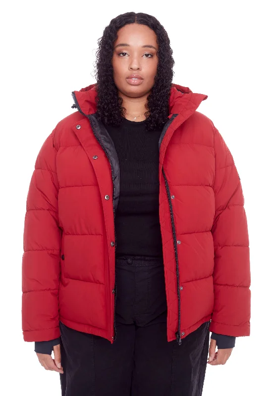 Act Now FORILLON PLUS | WOMEN'S VEGAN DOWN (RECYCLED) SHORT QUILTED PUFFER JACKET (PLUS SIZE)