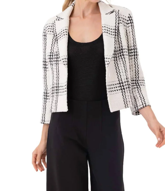 Seasonal Sale Geneva Blazer Jacket In Birch Plaid