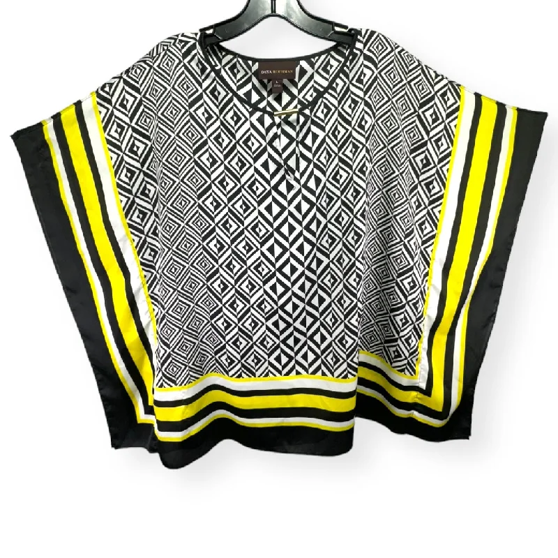 Sale Event Geometric Pattern Top Short Sleeve Dana Buchman, Size L