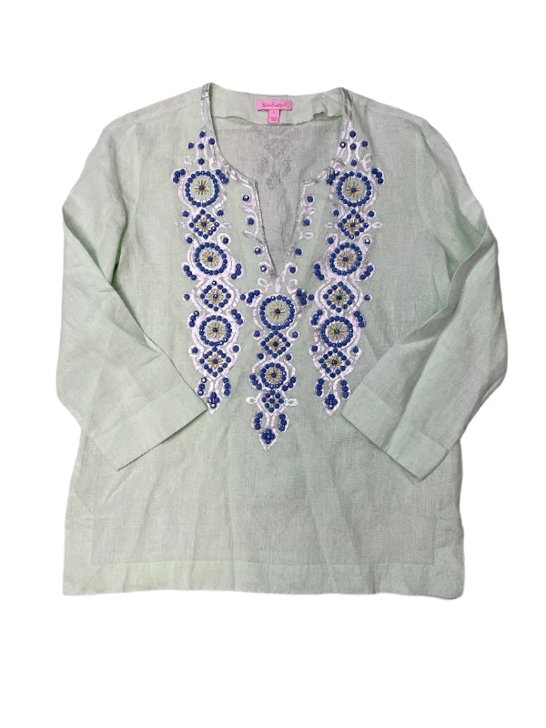 Bargain Bin Green Top Long Sleeve Lilly Pulitzer, Size S