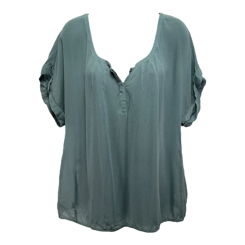 Final Clearance Silk Top Short Sleeve Designer Eliot, Size S