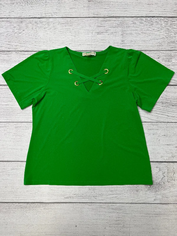 Instant Discount Green Top Short Sleeve Designer Michael Kors, Size L