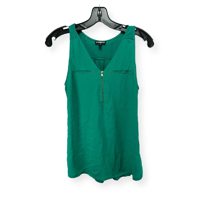 Super Sale Green Top Sleeveless Express, Size Xs