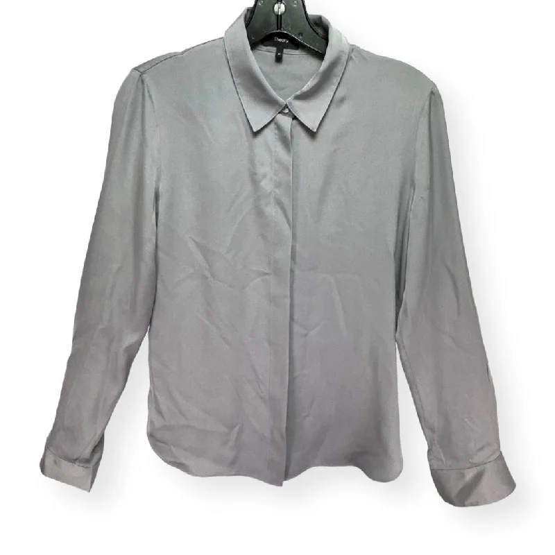 Factory Direct Sale Grey Blouse Long Sleeve Theory, Size M