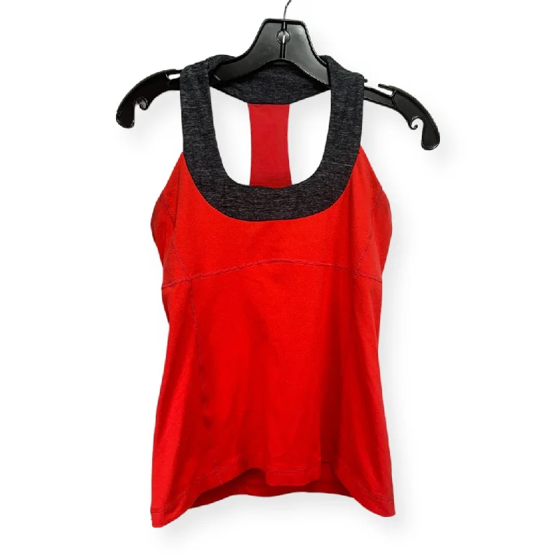 Sneak Peek Sale Grey & Red Athletic Tank Top Lululemon, Size 8