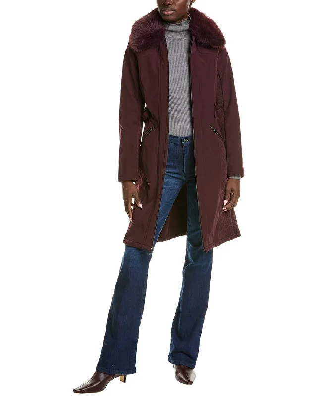 New Arrival Kenneth Cole Long Belted Soft Shell Coat