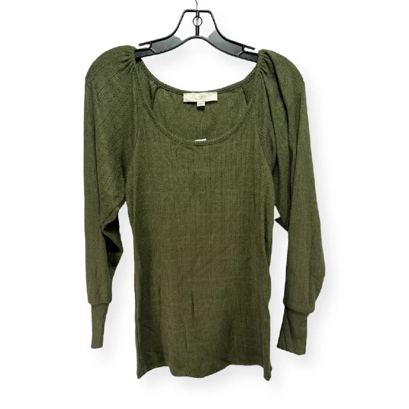 Grand Opening Sale Knit Green Top Long Sleeve Basic Loft, Size Xs