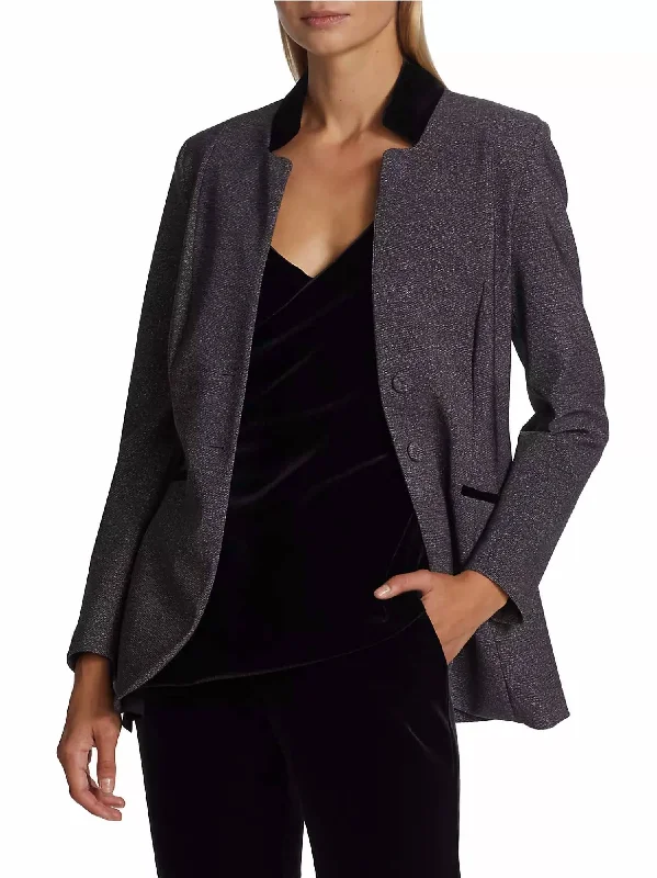 Stock Up and Save La Petite Robe Collar Blazer In Moray Chocolate