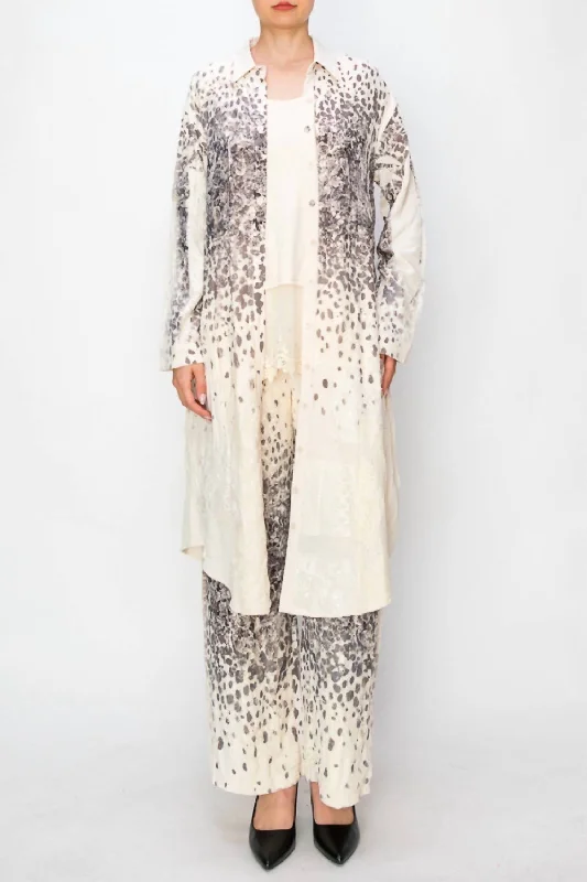 Quick Sale Lace Long Jacket In Leopard Rose