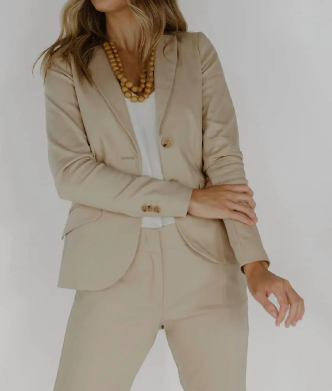YEAR-End Clearance Lined Straight Cut Blazer In Alpaca