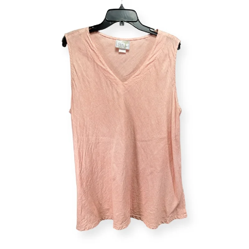 Limited Time Offer Linen Peach Tunic Sleeveless La Fixsun, Size L