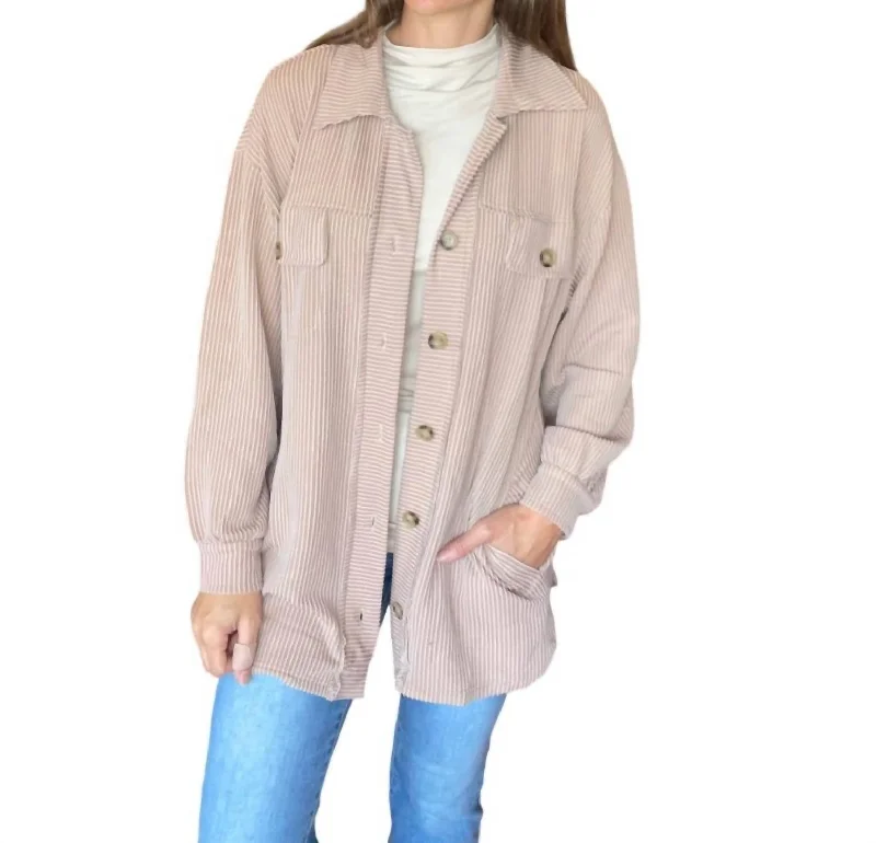 Deal Alert Long Sleeve Shirket In Mushroom
