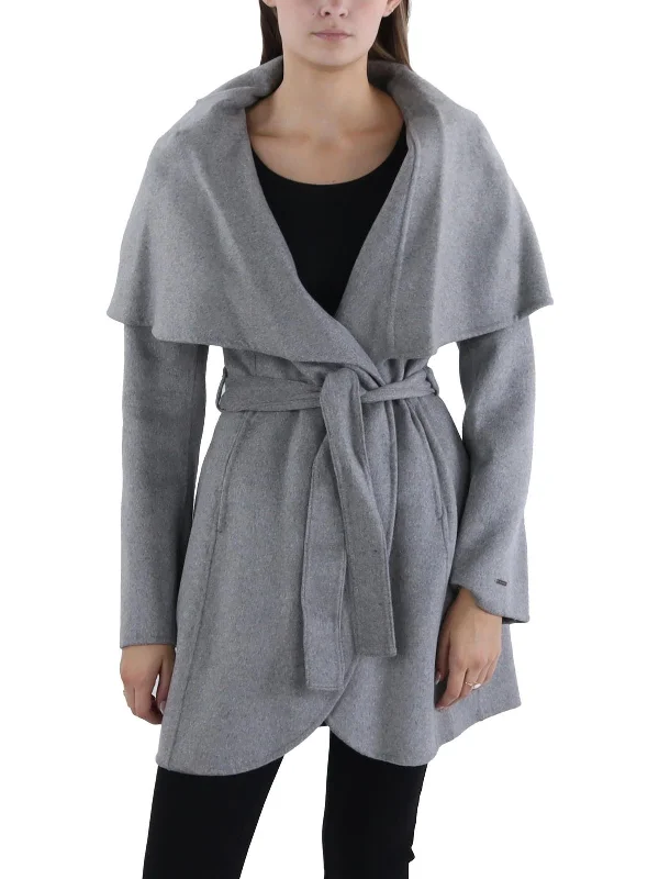 Discount Days Marla Womens Winter Wool Blend Wrap Coat