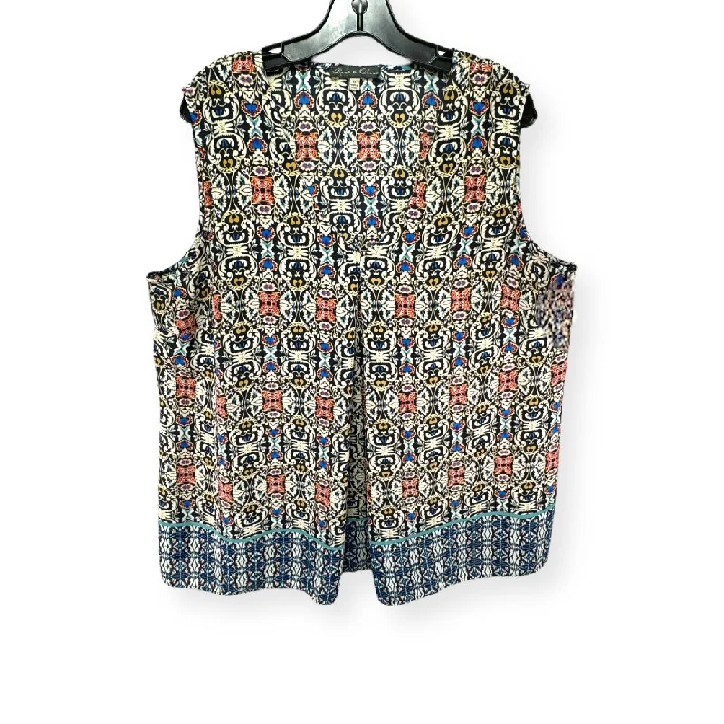 Markdowns Multi-colored Top Sleeveless Rose And Olive, Size 2x