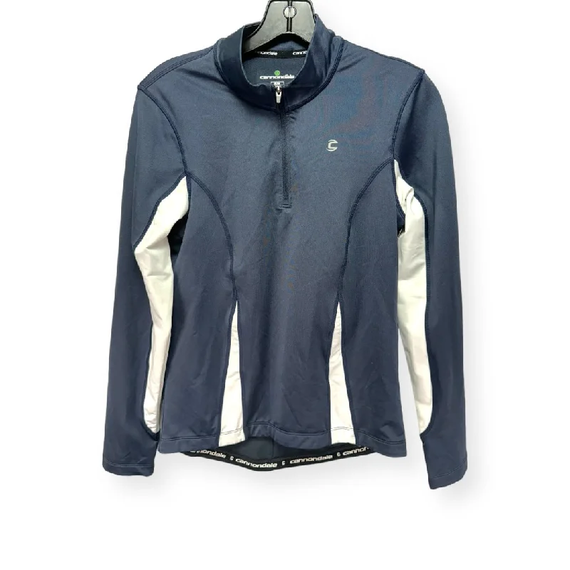 New Markdowns Navy Athletic Top Long Sleeve Collar Cannondale, Size M