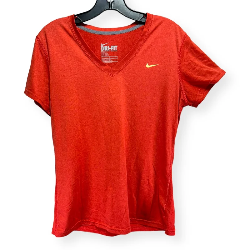 Discount Days Orange Athletic Top Short Sleeve Nike Apparel, Size L