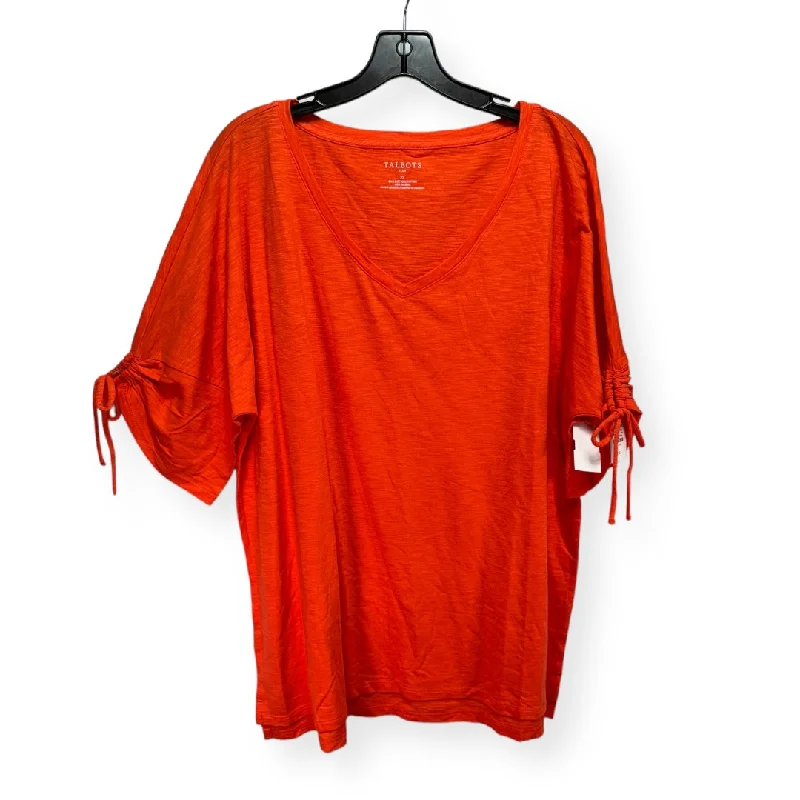 Exclusive Online Offer Orange Top Short Sleeve Talbots, Size 2x