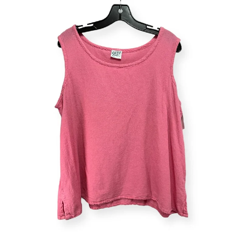 Take Advantage Orange Top Sleeveless Oh My Gauze, Size Xxl