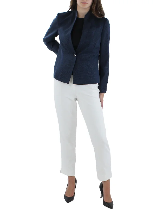 Unmissable Offer Petites Womens Polka Dot Knit One-Button Blazer