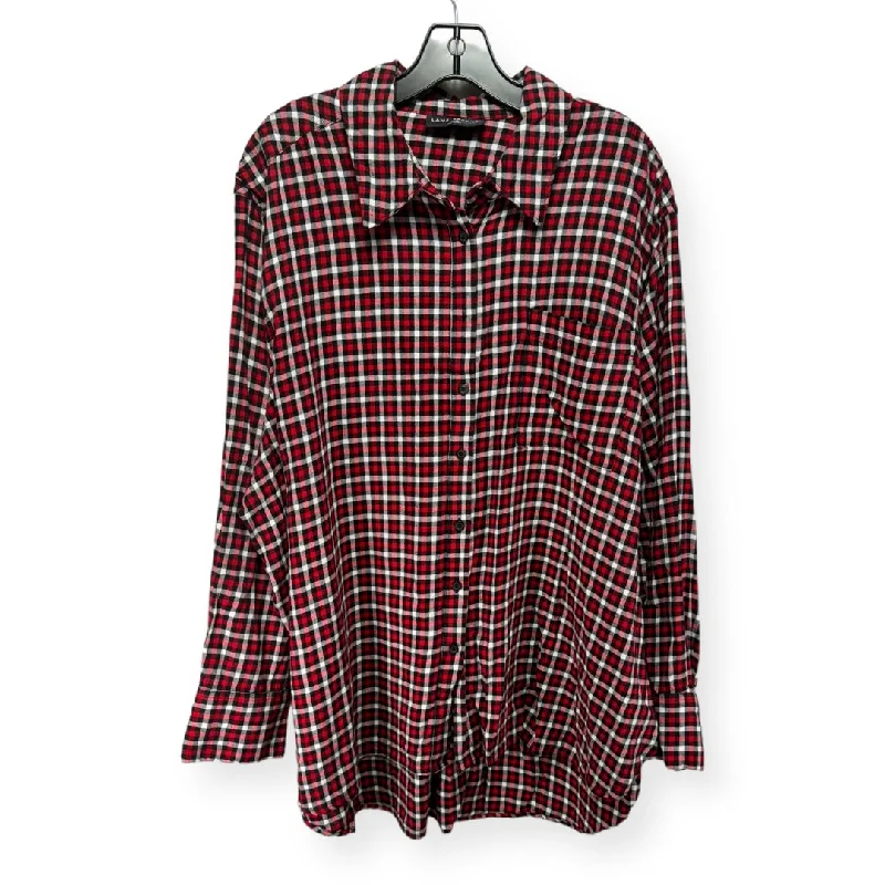 Clearance Event Plaid Pattern Top Long Sleeve Lane Bryant, Size 26