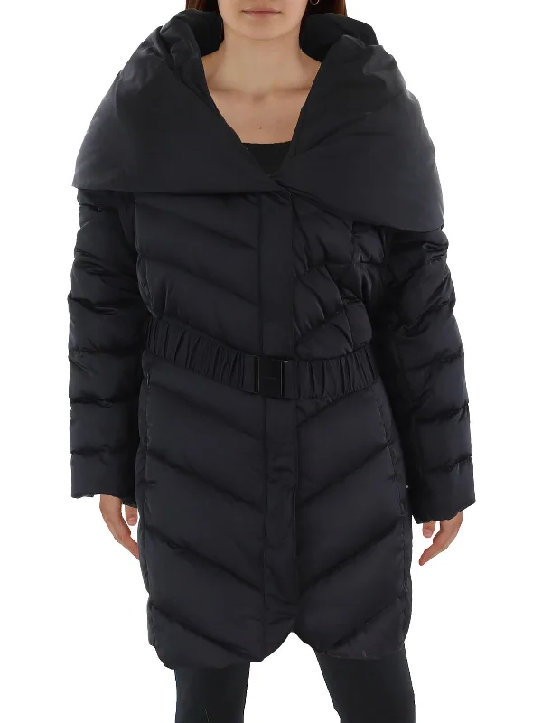 Deal Alert Plus Womens Insulated Shawl Collar Quilted Coat
