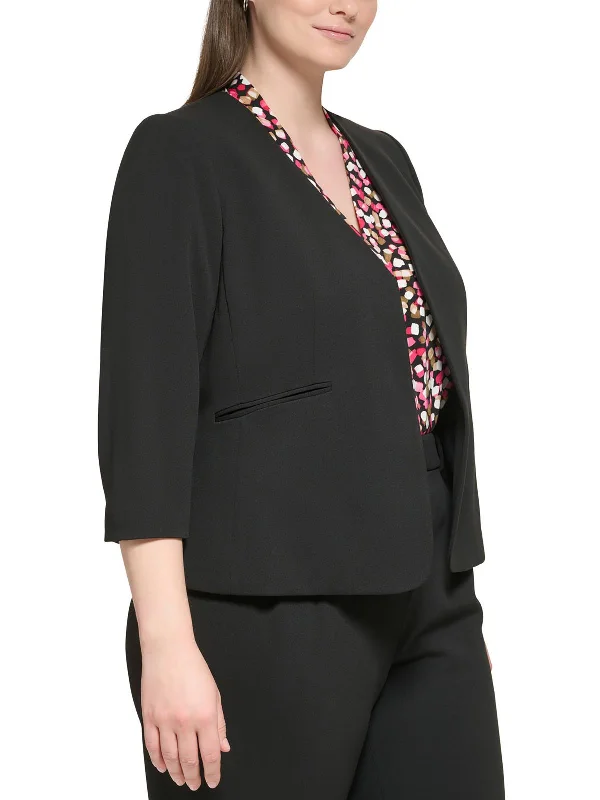 Factory Direct Sale Plus Womens Work Casual Open-Front Blazer