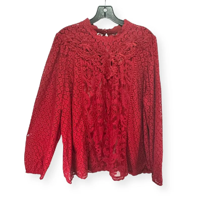 Exclusive Access Red Top Long Sleeve Torrid, Size 3x