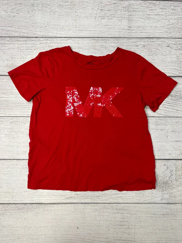 Exclusive Preview Red Top Short Sleeve Michael Kors, Size L