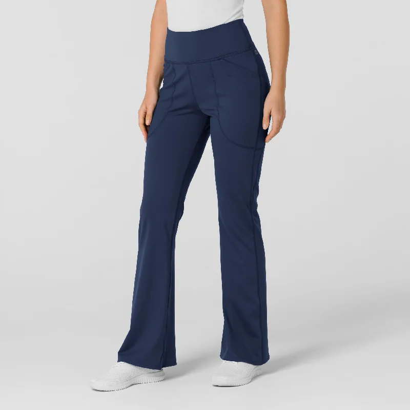 Savings Event RENEW Knit Women's Flare Yoga Scrub Pant - Navy