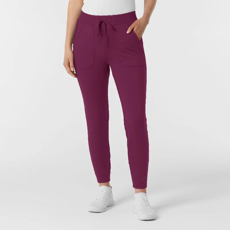 Crazy Deals RENEW Knit Women's Track Scrub Pant - Wine