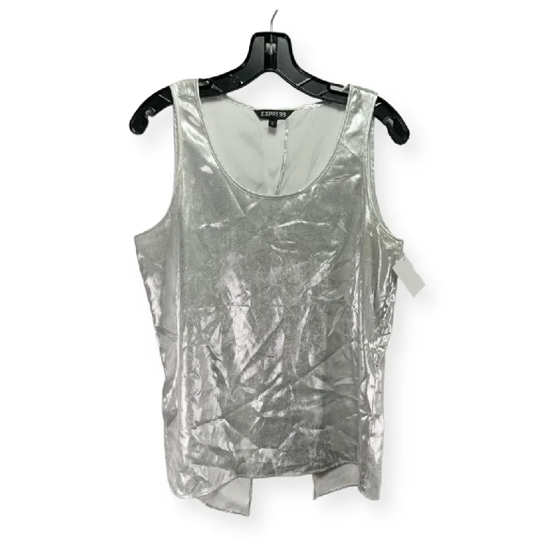 Steals and Deals Silver Top Sleeveless Express, Size M