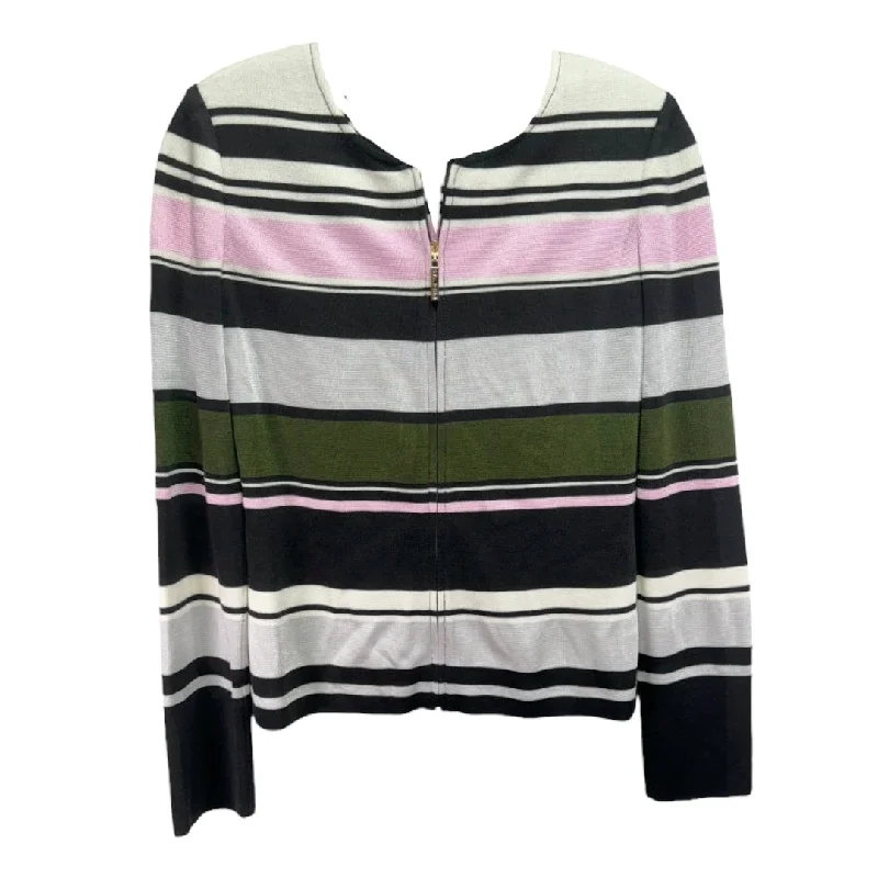 Shop and Save Striped Pattern Sweater Designer St John Collection, Size 0