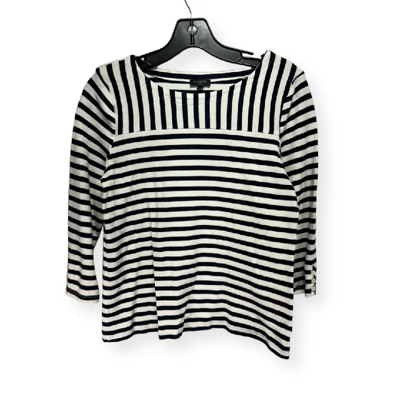 Online Exclusive Striped Pattern Top 3/4 Sleeve Talbots, Size Petite  M