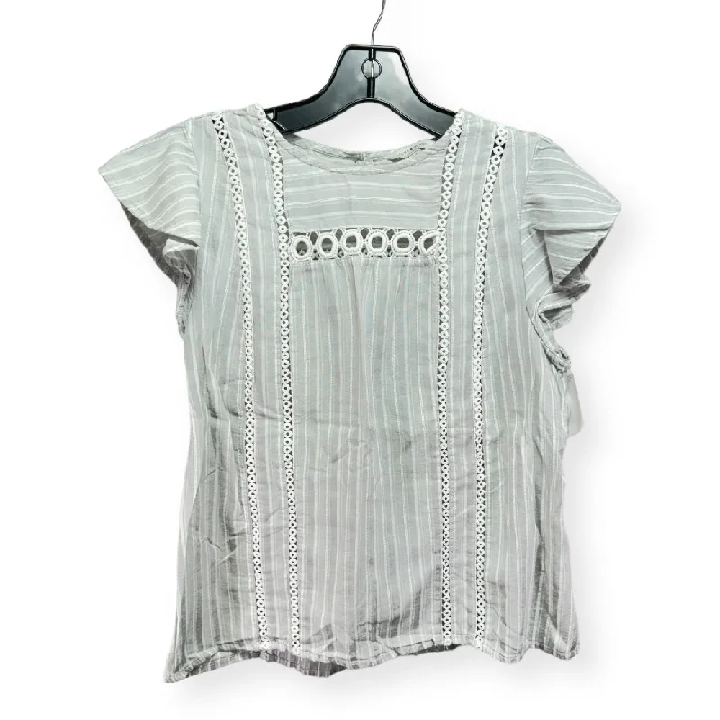 Steals and Deals Striped Pattern Top Short Sleeve Lucky Brand, Size S