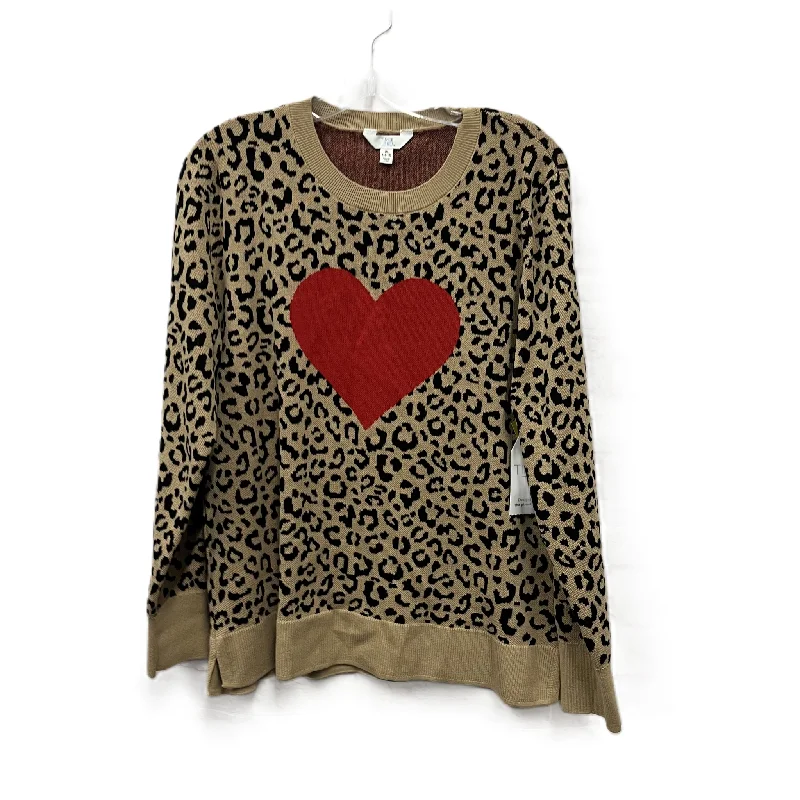Savings Bonanza Sweater By Time And Tru In Tan, Size: Xl