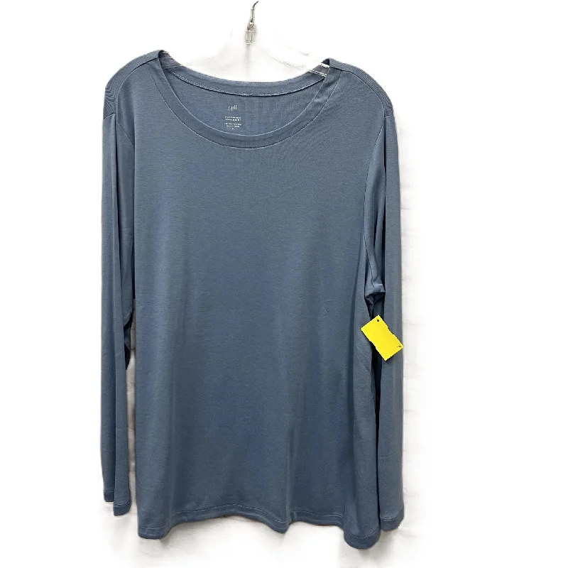 Referral Discount Top Long Sleeve Basic By J. Jill In Blue, Size: 2x