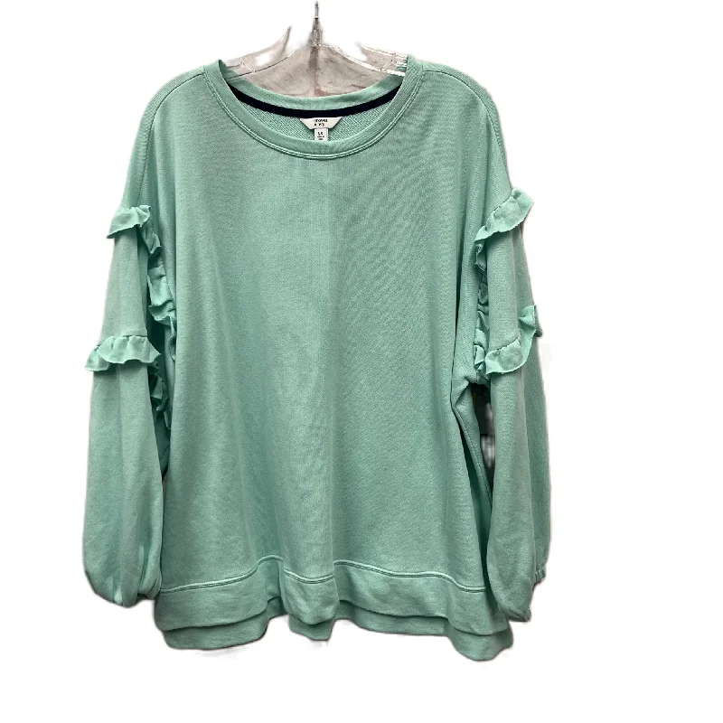 Shop and Save Top Long Sleeve By Crown And Ivy In Blue, Size: 2x