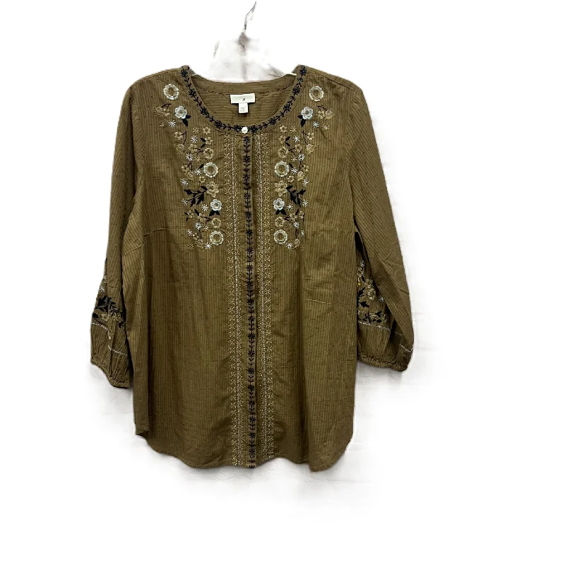 One-DAY Sale Top Long Sleeve By J. Jill In Tan, Size: L
