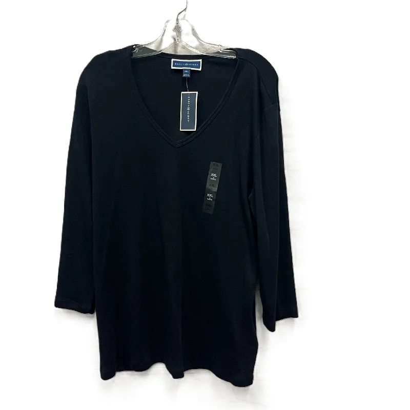 Deal Frenzy Top Long Sleeve By Karen Scott In Black, Size: 1x