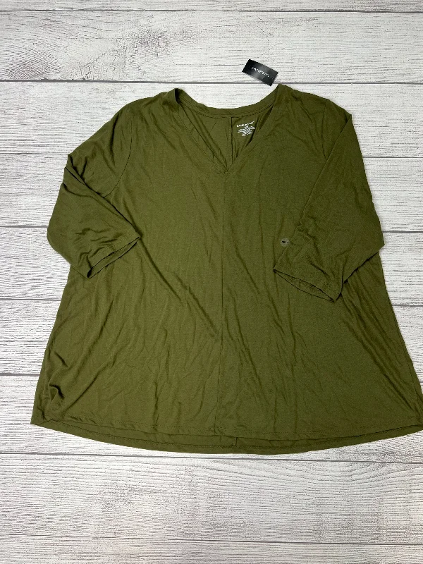 Doorbuster Deal Top Long Sleeve By Lane Bryant In Green, Size: 3x
