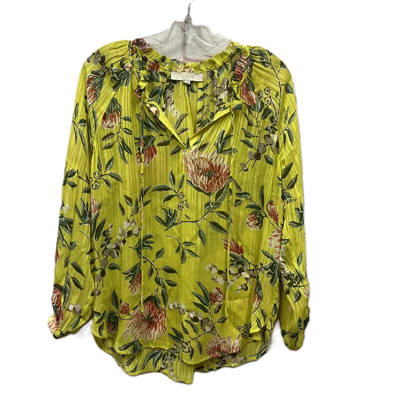 Flash Sale Top Long Sleeve By Loft In Yellow, Size: M