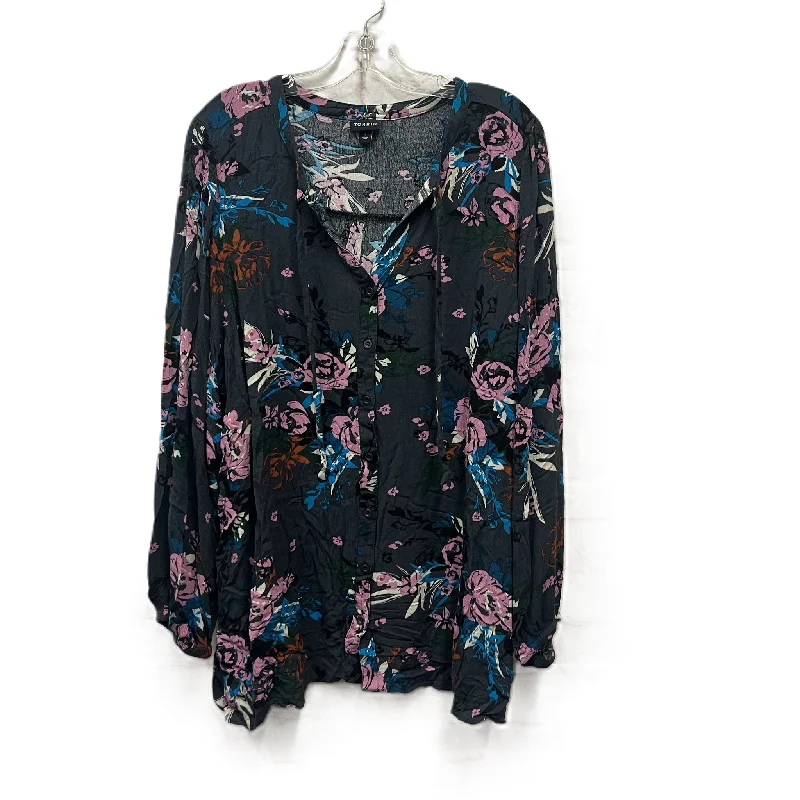Low Prices Top Long Sleeve By Torrid In Grey & Purple, Size: 4x
