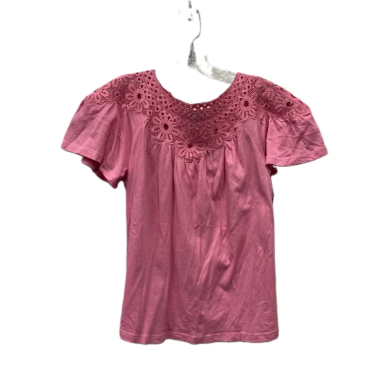 Special Price Top Short Sleeve By Loft In Pink, Size: S