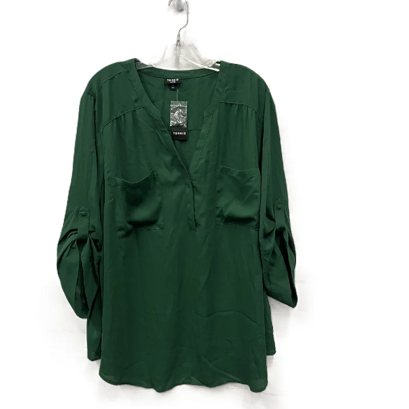 Today’s Deal Top Short Sleeve By Torrid In Green, Size: 4x