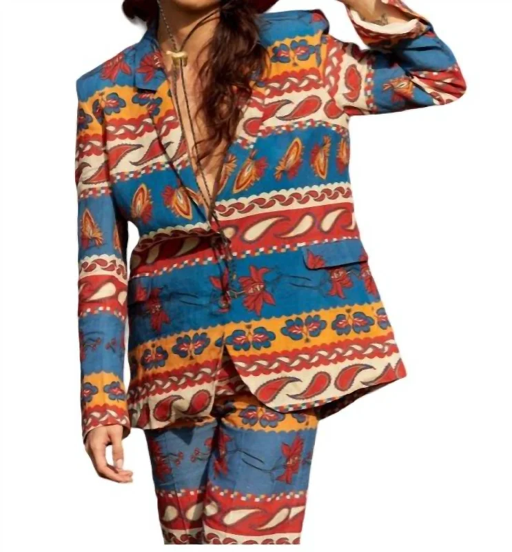 Stock Clearance Vera Blazer In Paisley Blue